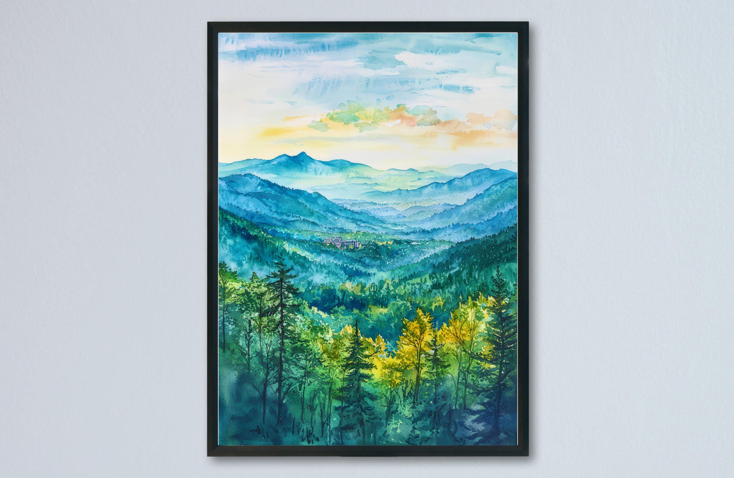 Asheville watercolor poster Wall Art Asheville Wall Hanging Home Décor Asheville Gift Art Lovers North Carolina Art Lover Gift