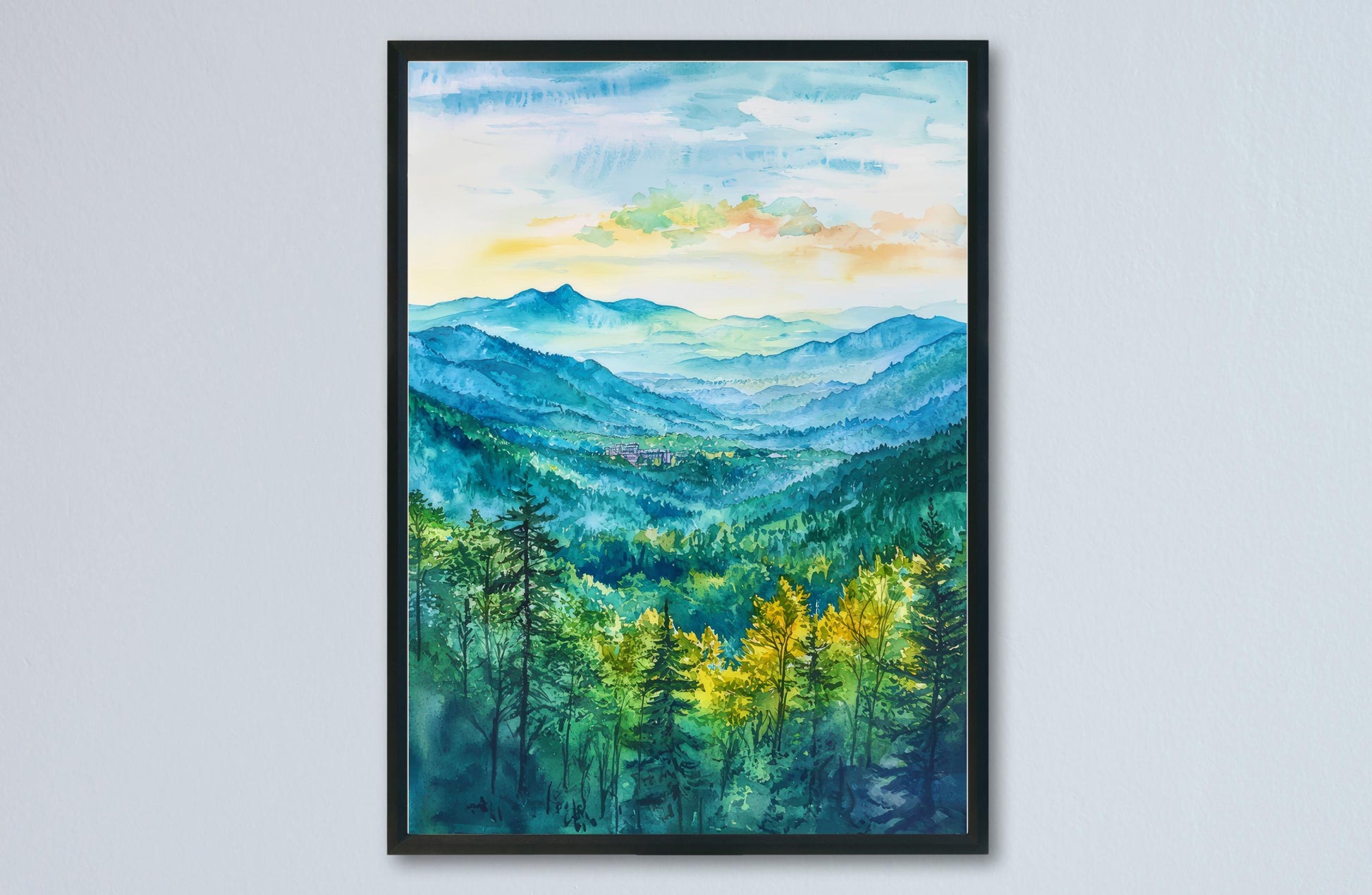 Asheville watercolor poster Wall Art Asheville Wall Hanging Home Décor Asheville Gift Art Lovers North Carolina Art Lover Gift