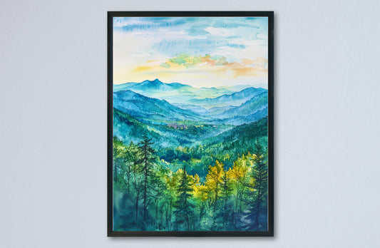 Asheville watercolor poster Wall Art Asheville Wall Hanging Home Décor Asheville Gift Art Lovers North Carolina Art Lover Gift