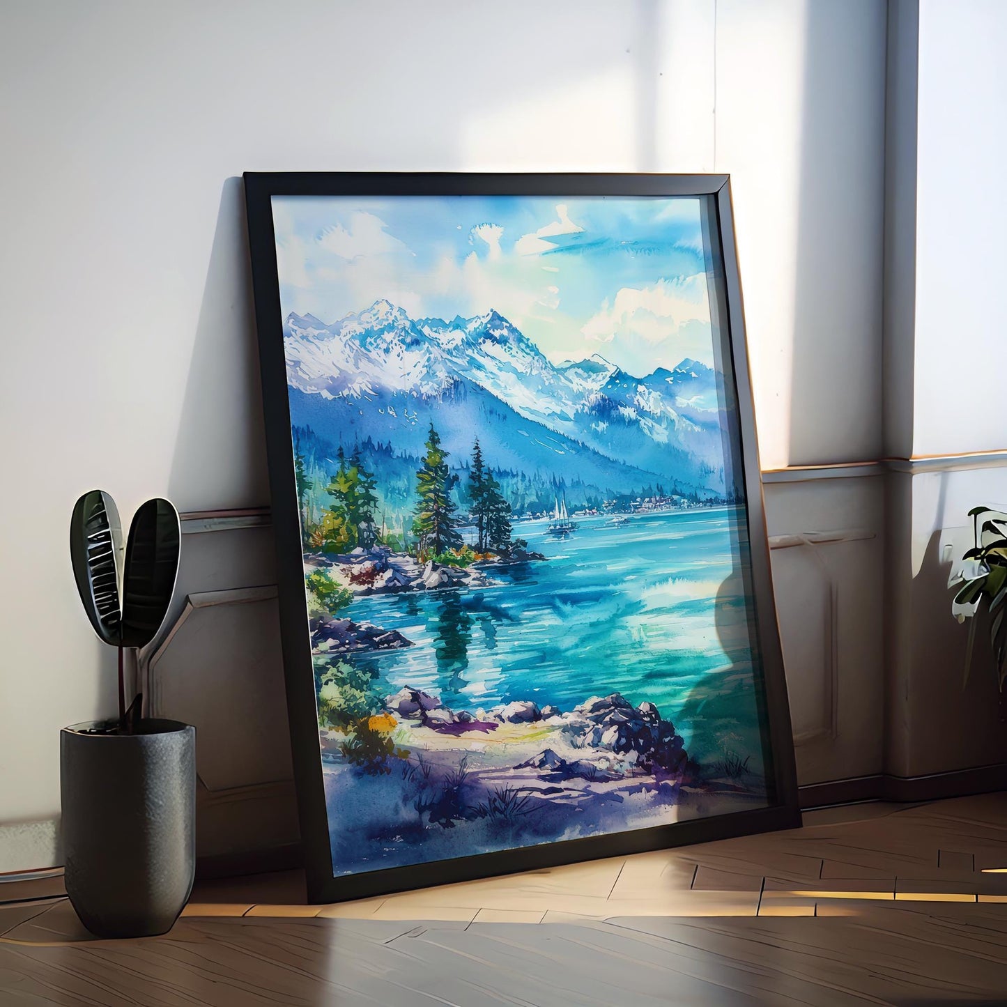Lake Tahoe Watercolor Poster Wall Art Lake Tahoe Wall Hanging Home Décor Lake Tahoe Gift Art Lovers California Art Lover Gift Nevada art
