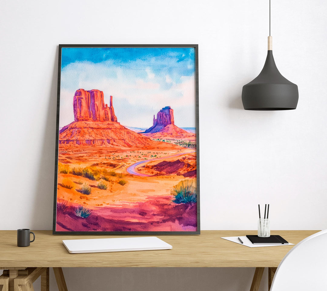 Monument Valley watercolor poster Wall Art Monument Valley Wall Hanging Home Décor Monument Valley Gift Art Lovers Arizona Art Lover Gift