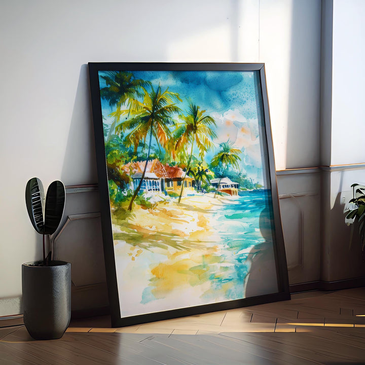 Jamaica watercolor poster Wall Art Jamaica Wall Hanging Home Décor Jamaica Gift Art Lovers Jamaica Art Lover Gift Jamaica wall art