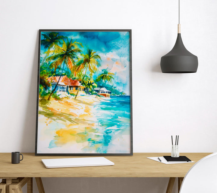 Jamaica watercolor poster Wall Art Jamaica Wall Hanging Home Décor Jamaica Gift Art Lovers Jamaica Art Lover Gift Jamaica wall art