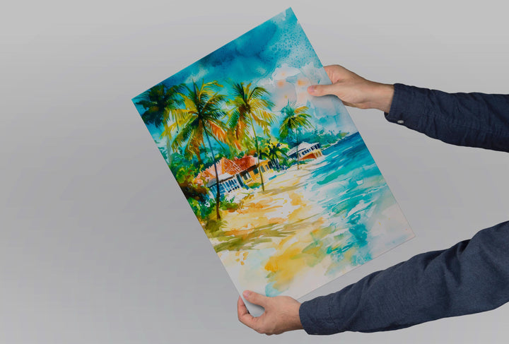 Jamaica watercolor poster Wall Art Jamaica Wall Hanging Home Décor Jamaica Gift Art Lovers Jamaica Art Lover Gift Jamaica wall art