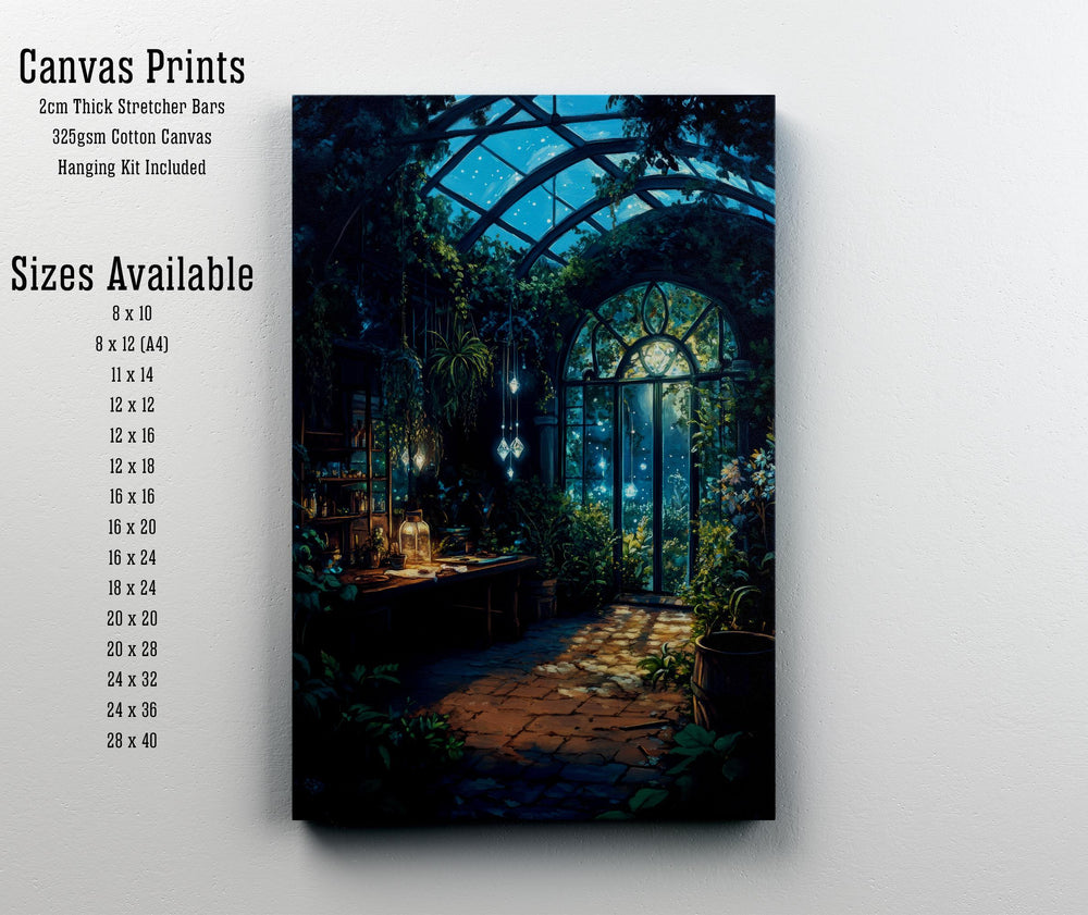 Crystal Garden Greenhouse Cottagecore Print Poster Vintage Botanical Art Dark Academia Wall Decor Antique Illustration Enchanted Cottagecore