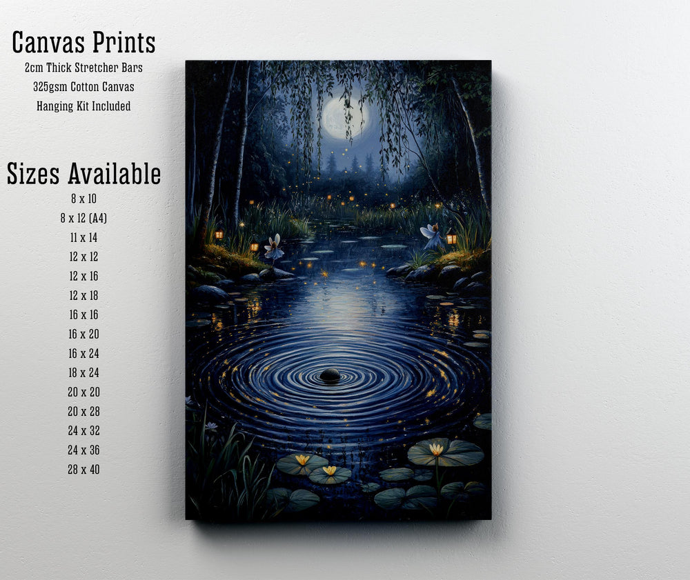Fairy Pond Print, Vintage Cottagecore Illustration