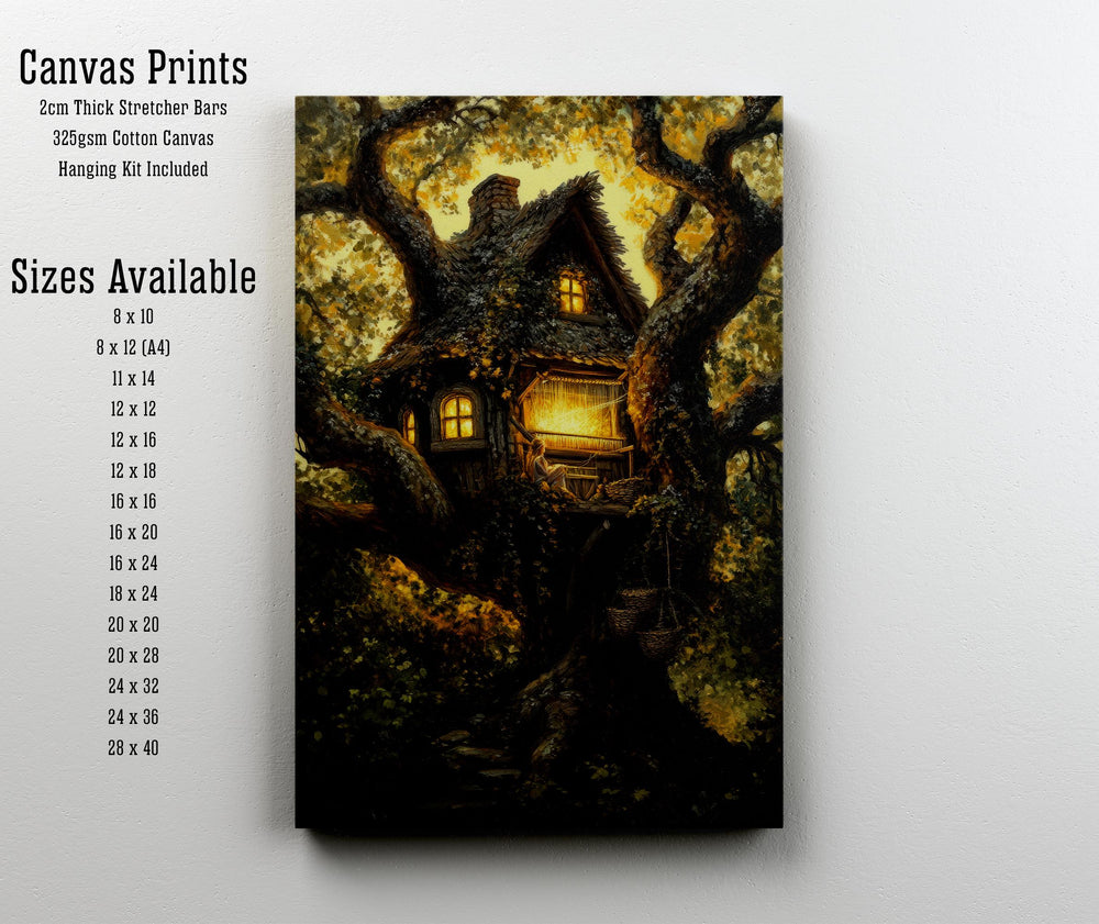 Sunbeam Weavers Cottage Cottagecore Print Poster Vintage Magical Art Dark Academia Decor Antique Illustration Enchanted Forest Aesthetic