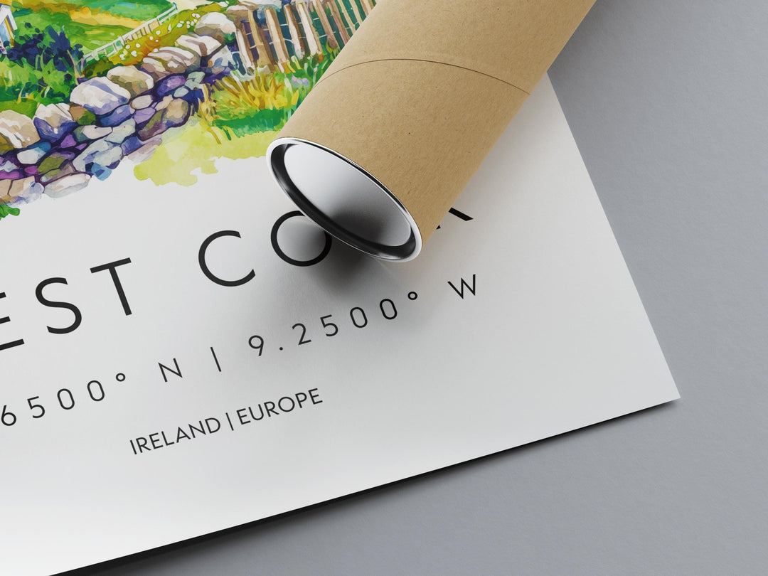 West Cork Watercolor Poster Wall Art West Cork Wall Decor Home Décor West Cork Gift Ireland Art Lover Gift, Travel Souvenir Print