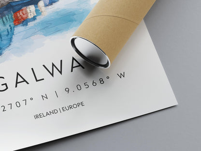 Galway Watercolor Poster Wall Art Galway Wall Decor Home Décor Galway Gift Ireland Art Lover Gift, Travel Souvenir Print