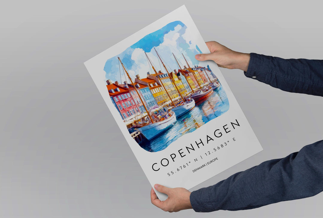 Copenhagen Watercolor Poster Wall Art Copenhagen Wall Hanging Home Décor Copenhagen Gift Art Lovers Denmark Art Lover Gift