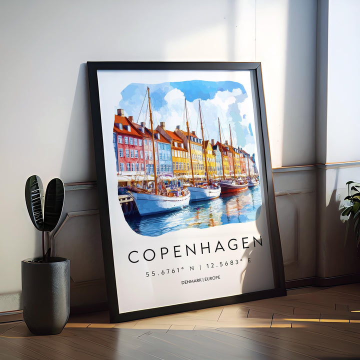 Copenhagen Watercolor Poster Wall Art Copenhagen Wall Hanging Home Décor Copenhagen Gift Art Lovers Denmark Art Lover Gift