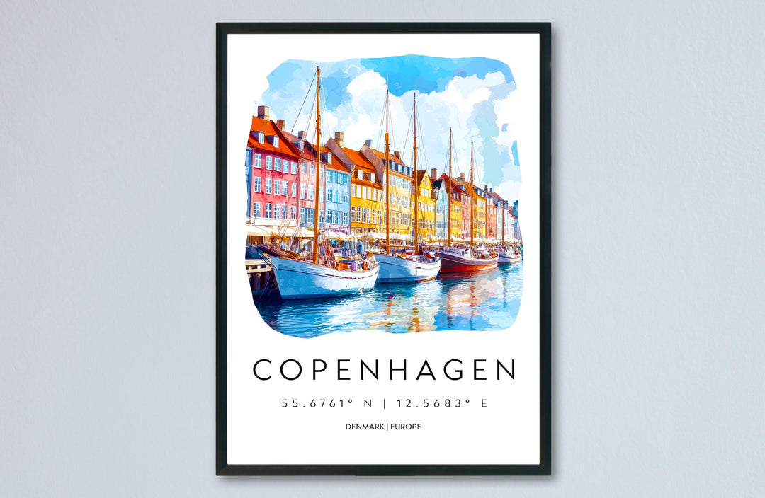 Copenhagen Watercolor Poster Wall Art Copenhagen Wall Hanging Home Décor Copenhagen Gift Art Lovers Denmark Art Lover Gift