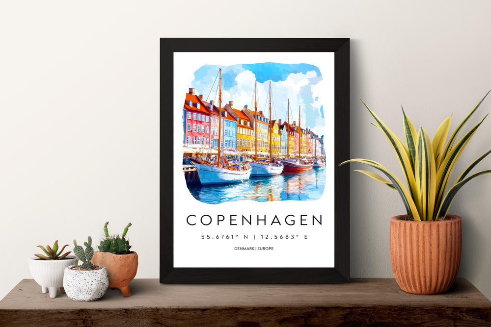 Copenhagen Watercolor Poster Wall Art Copenhagen Wall Hanging Home Décor Copenhagen Gift Art Lovers Denmark Art Lover Gift
