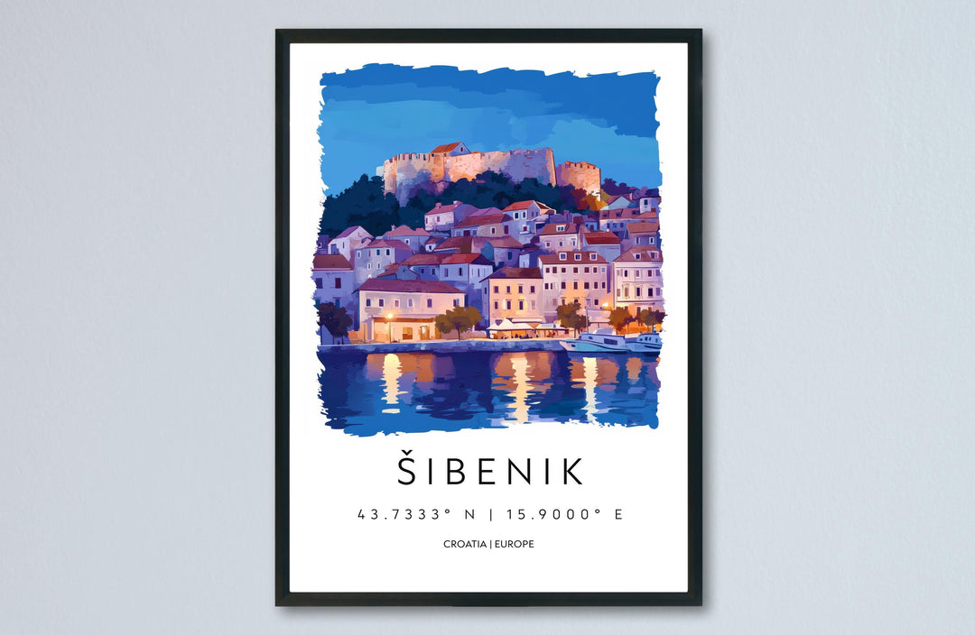 Šibenik Watercolor Poster Wall Art Šibenik Wall Decor Home Décor Šibenik Gift Croatia Art Lover Gift, Travel Souvenir Print