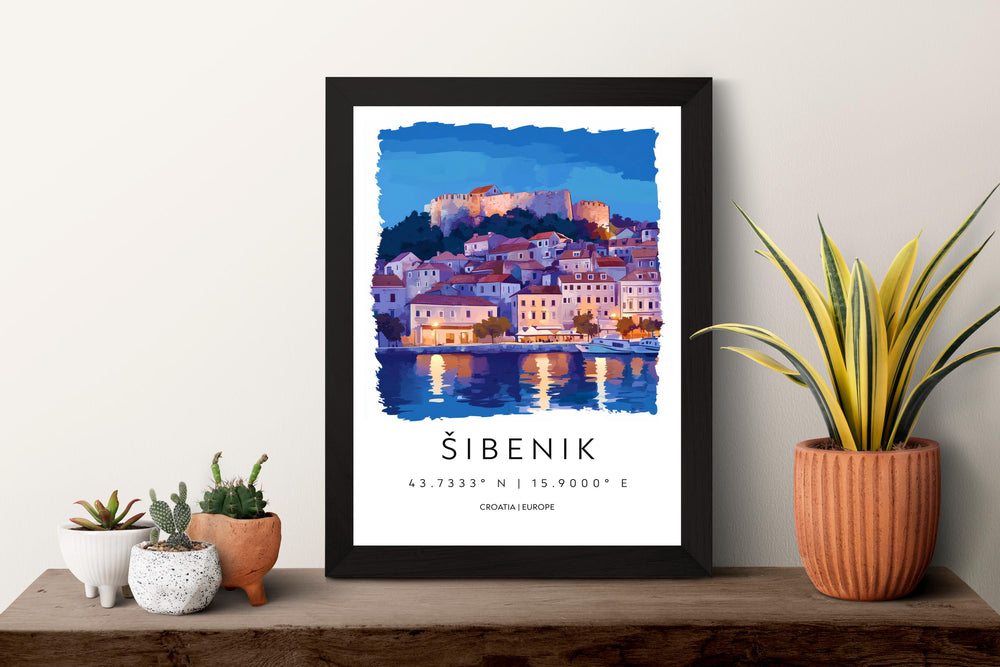 Šibenik Watercolor Poster Wall Art Šibenik Wall Decor Home Décor Šibenik Gift Croatia Art Lover Gift, Travel Souvenir Print