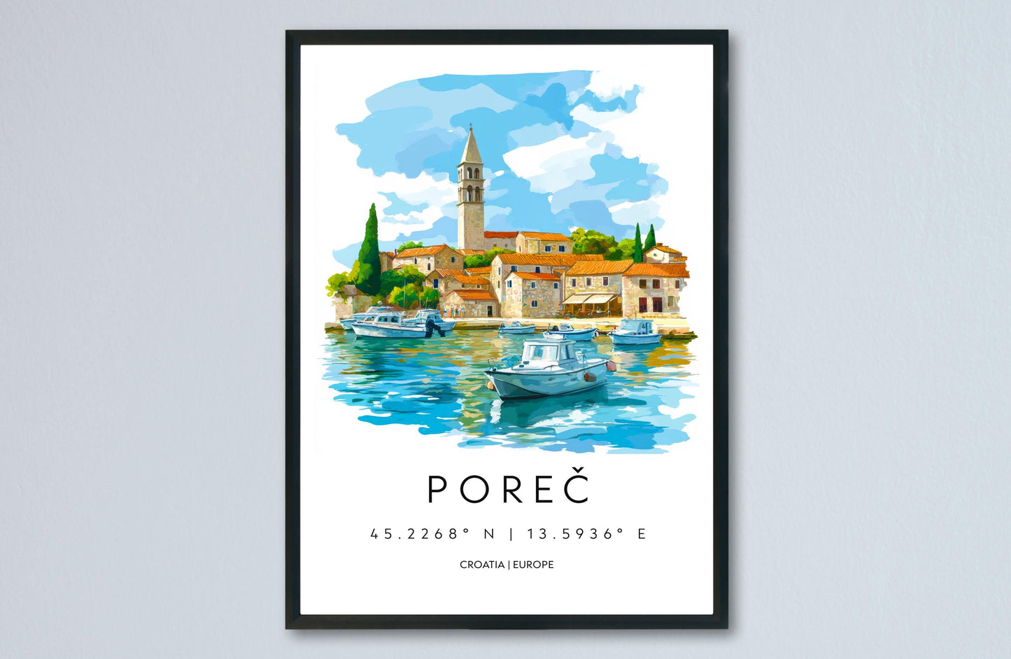 Porec Watercolor Poster Wall Art Porec Wall Decor Home Décor Porec Gift Croatia Art Lover Gift, Travel Souvenir Print
