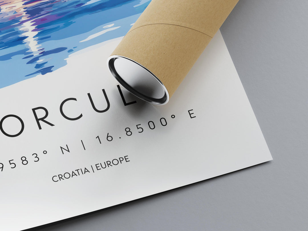 Korcula Watercolor Poster Wall Art Korcula Wall Decor Home Décor Korcula Gift Croatia Art Lover Gift, Travel Souvenir Print