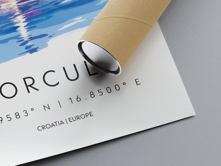 Korcula Watercolor Poster Wall Art Korcula Wall Decor Home Décor Korcula Gift Croatia Art Lover Gift, Travel Souvenir Print