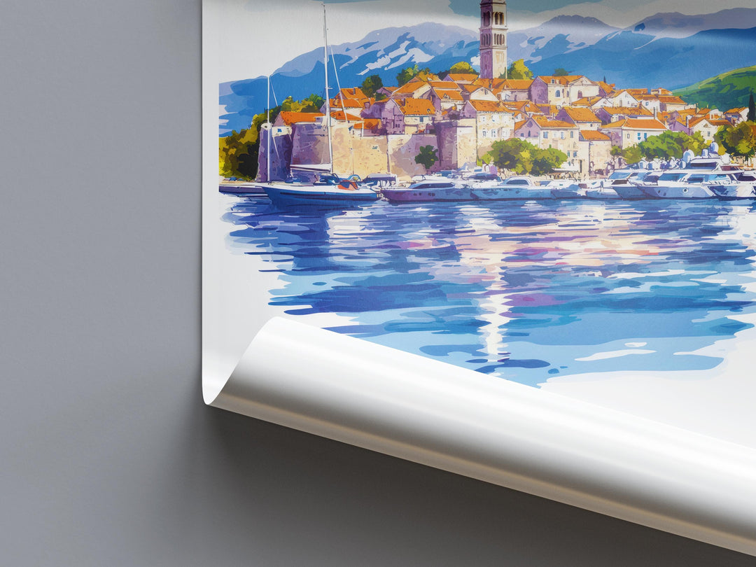 Korcula Watercolor Poster Wall Art Korcula Wall Decor Home Décor Korcula Gift Croatia Art Lover Gift, Travel Souvenir Print