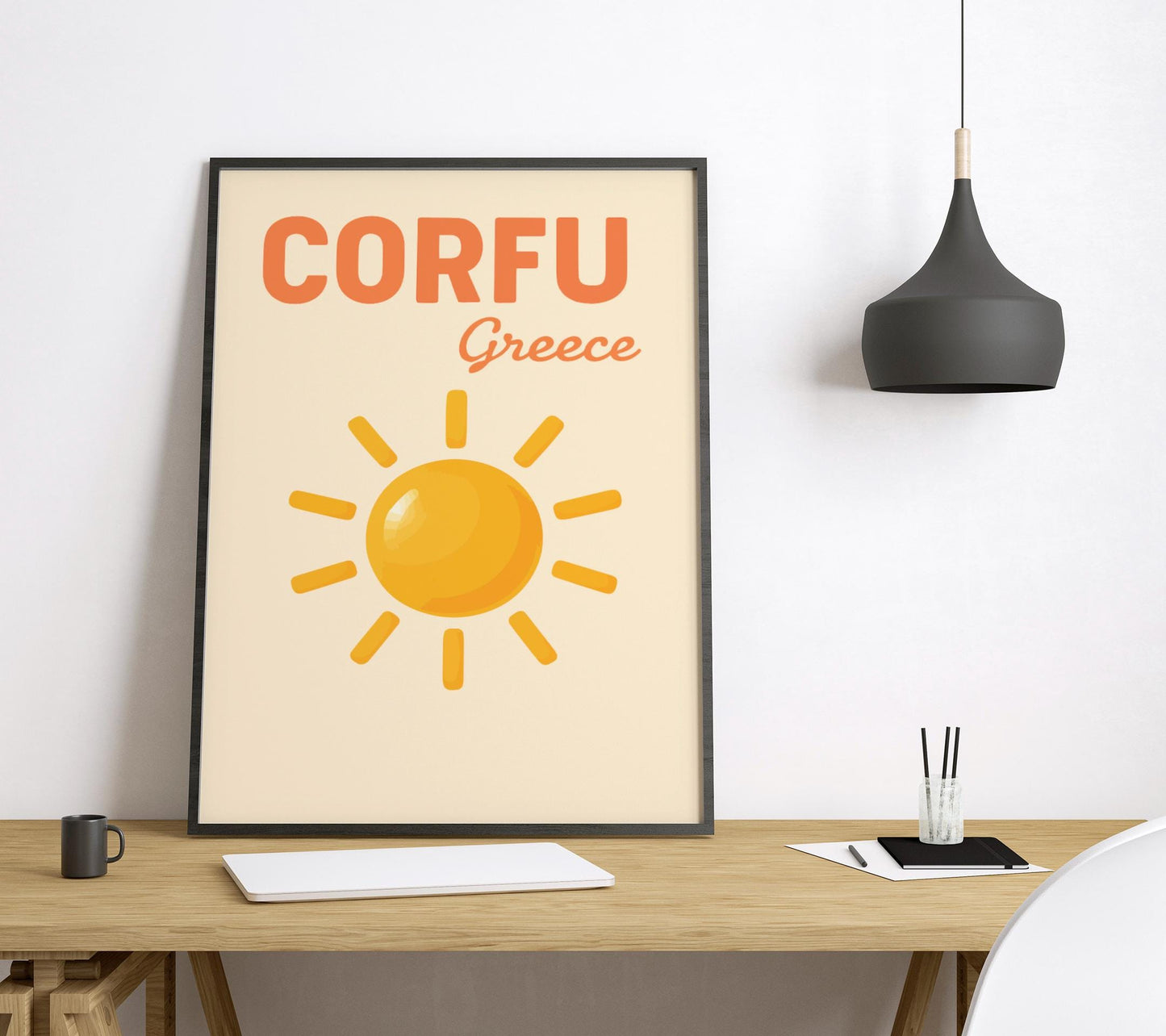 Corfu Preppy Poster Wall Art Corfu Wall Decor Home Décor Corfu Gift Greece Art Lover Gift, Travel Souvenir Print