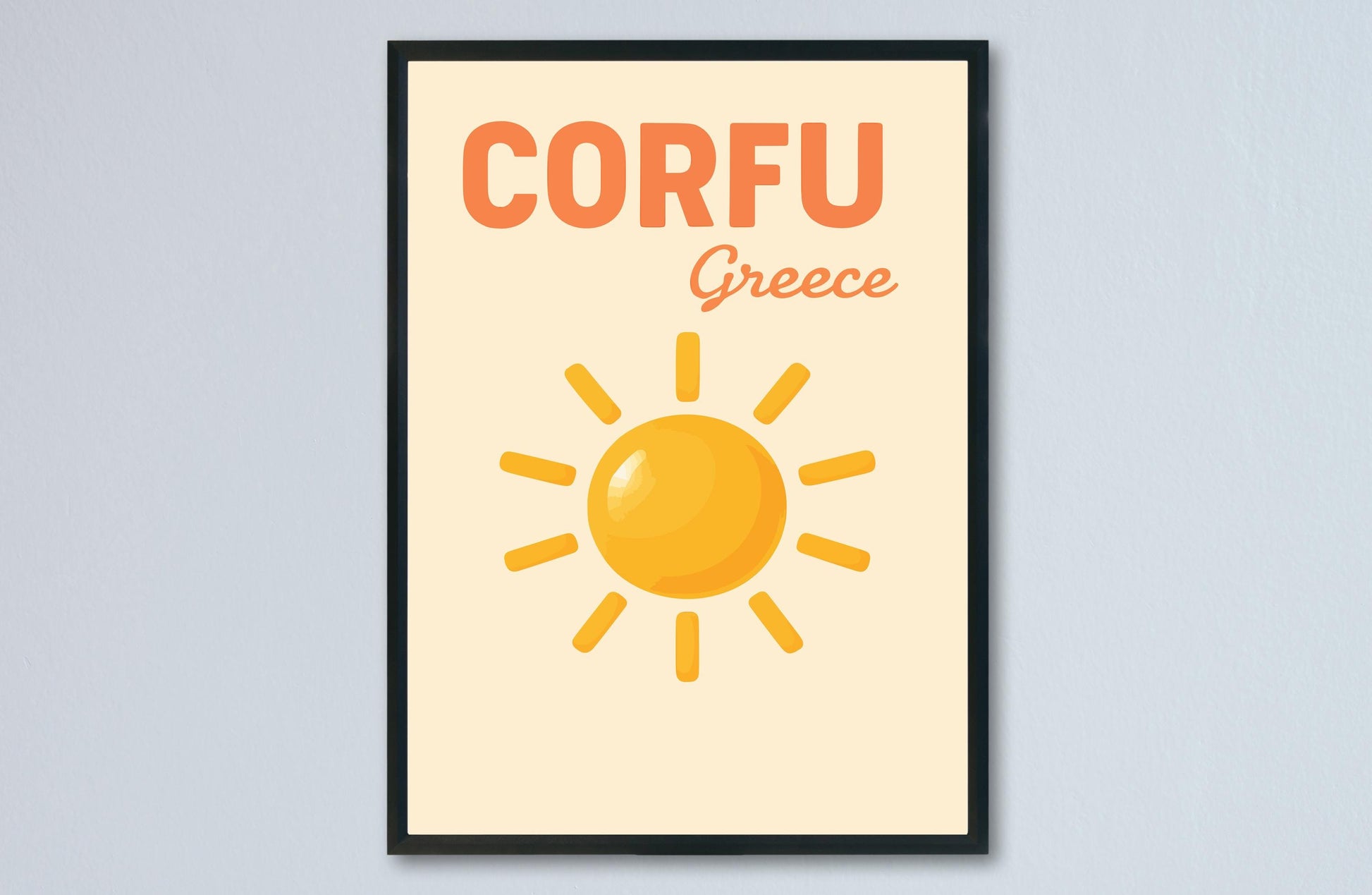 Corfu Preppy Poster Wall Art Corfu Wall Decor Home Décor Corfu Gift Greece Art Lover Gift, Travel Souvenir Print