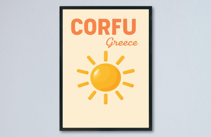 Corfu Preppy Poster Wall Art Corfu Wall Decor Home Décor Corfu Gift Greece Art Lover Gift, Travel Souvenir Print