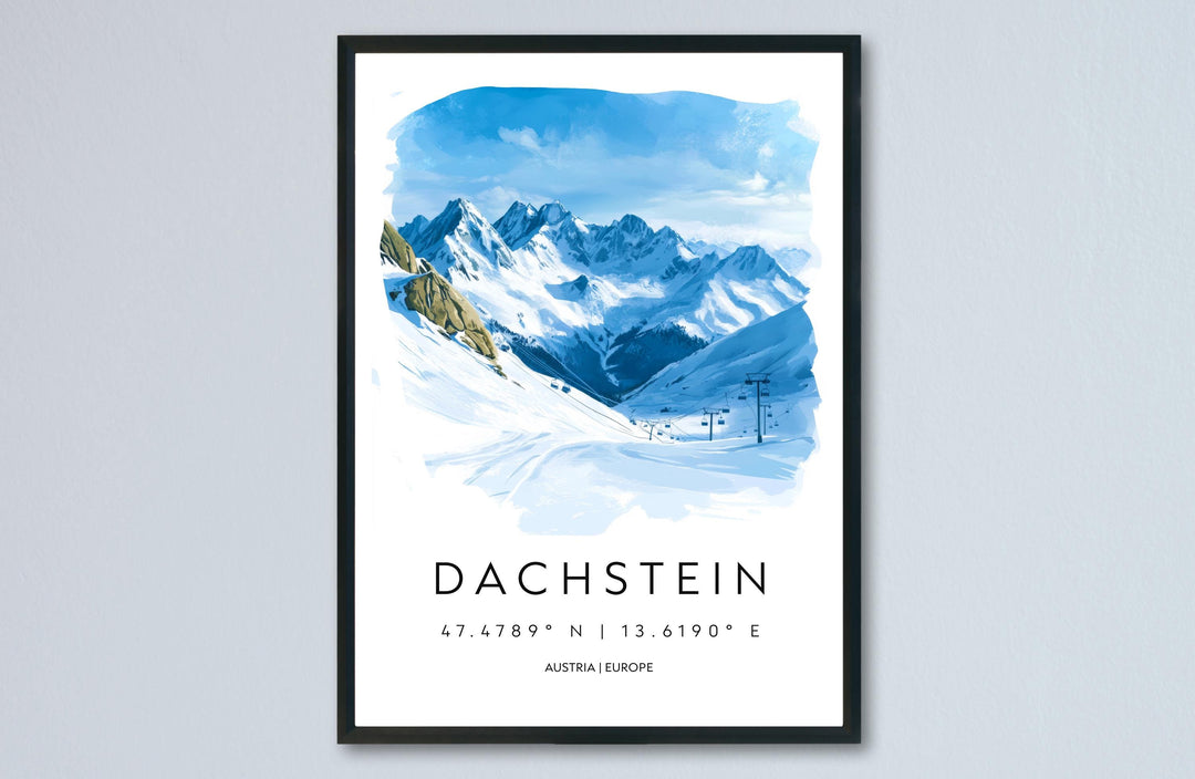 Dachstein watercolor poster Wall Art Dachstein Wall Hanging Home Décor Dachstein Gift Art Lovers Italy Art Lover Gift