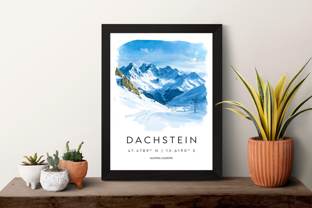 Dachstein watercolor poster Wall Art Dachstein Wall Hanging Home Décor Dachstein Gift Art Lovers Italy Art Lover Gift
