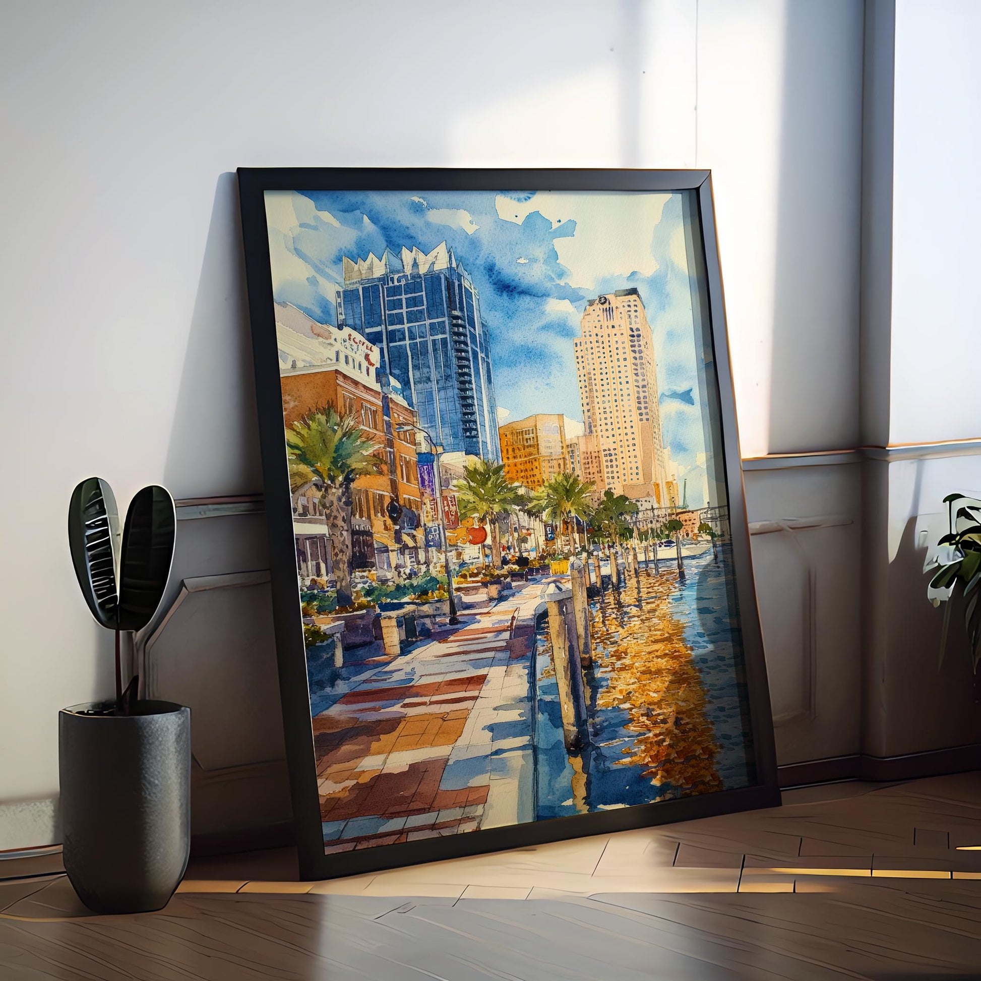 Tampa Watercolor Poster Wall Art Tampa Wall Hanging Home Décor Tampa Gift Art Lovers United States Wall Art