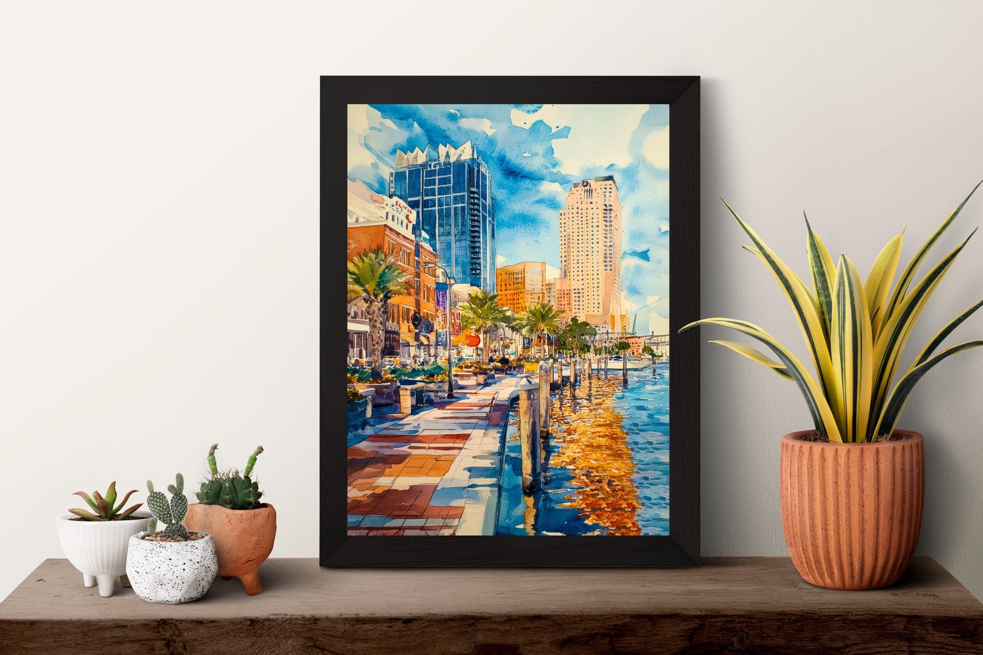 Tampa Watercolor Poster Wall Art Tampa Wall Hanging Home Décor Tampa Gift Art Lovers United States Wall Art