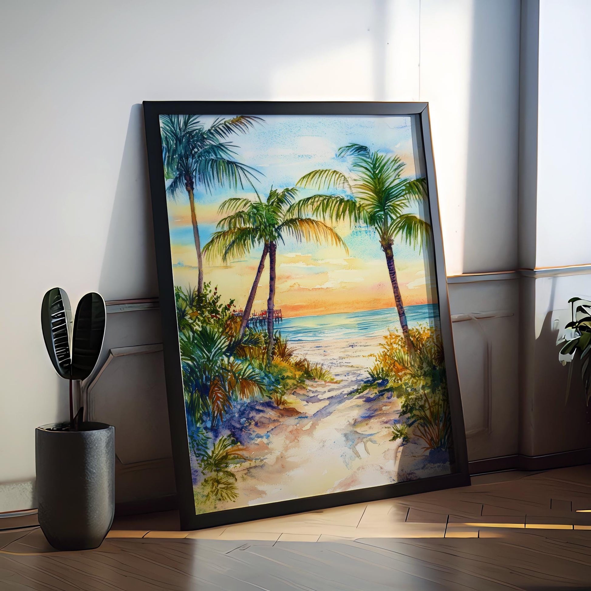 Sarasota watercolor poster Wall Art Sarasota Wall Hanging Home Décor Sarasota Gift Art Lovers United States Wall Art