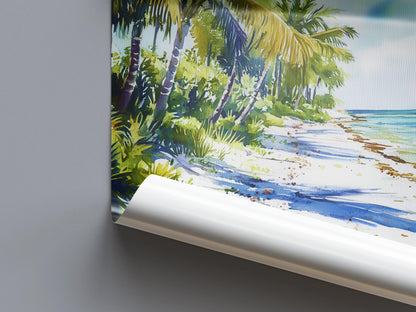Sanibel Island Watercolor Poster Wall Art Sanibel Island Wall Hanging Home Décor Sanibel Island Gift Art Lovers United States Wall Art