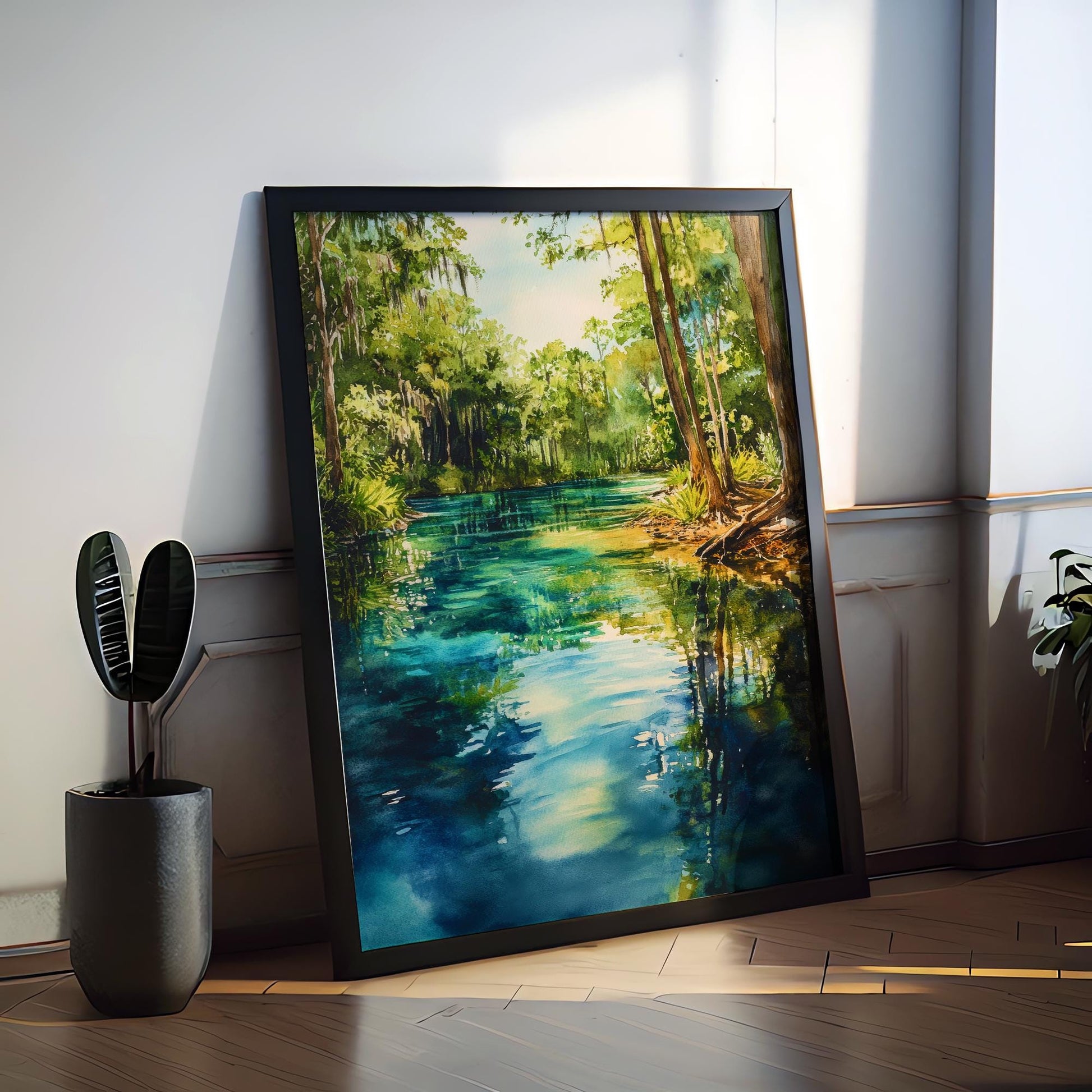 Blue Spring State Park Watercolor Poster Wall Art Blue Spring State Park Wall Hanging Home Décor Blue Spring State Park Gift Art