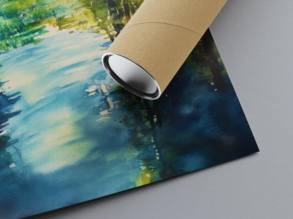 Blue Spring State Park Watercolor Poster Wall Art Blue Spring State Park Wall Hanging Home Décor Blue Spring State Park Gift Art