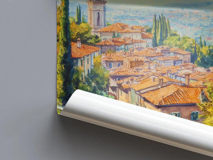 Bergamo Watercolor Poster Wall Art Bergamo Wall Hanging Home Décor Bergamo Gift Art Lovers Italy Art Lover Gift Italy Wall Art