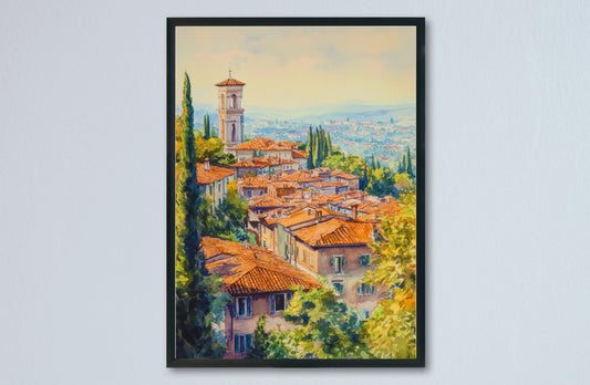 Bergamo Watercolor Poster Wall Art Bergamo Wall Hanging Home Décor Bergamo Gift Art Lovers Italy Art Lover Gift Italy Wall Art