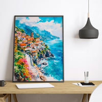 Amalfi Coast Watercolor Poster Wall Art Amalfi Coast Wall Hanging Home Décor Amalfi Coast Gift Art Lovers Italy Art Lover Gift Italy Art