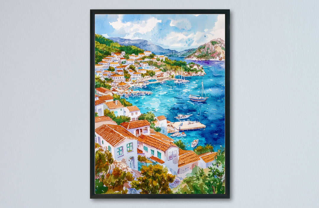 Kas Watercolor Poster Wall Art Kas Wall Hanging Home Décor Kas Gift Art Lovers Turkey Art Lover Gift