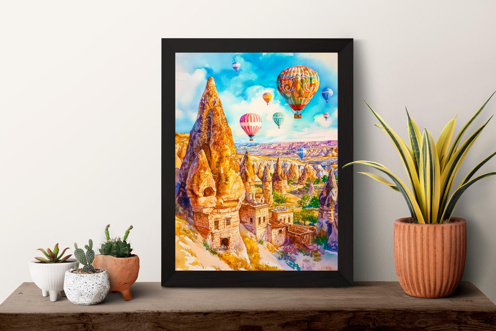 Cappadocia Watercolor Poster Wall Art Cappadocia Wall Hanging Home Décor Cappadocia Gift Art Lovers Turkey Wall Art Cappadocia Travel Poster