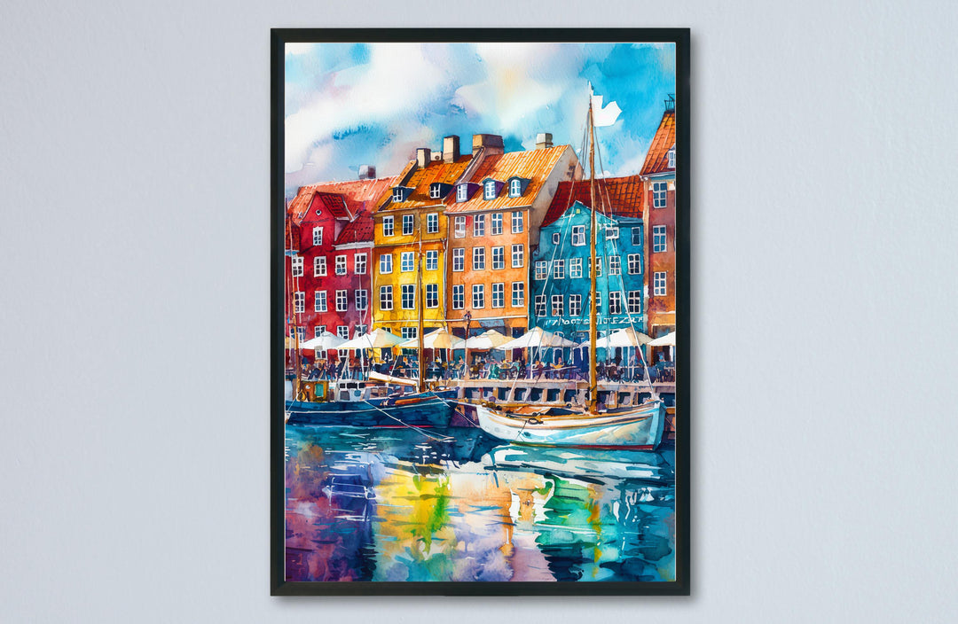 Copenhagen Watercolor Poster Wall Art Copenhagen Wall Hanging Home Décor Copenhagen Gift Art Lovers Denmark Wall Art Copenhagen Gift