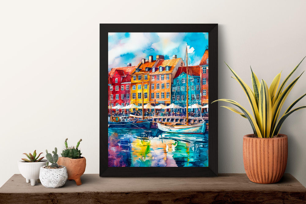 Copenhagen Watercolor Poster Wall Art Copenhagen Wall Hanging Home Décor Copenhagen Gift Art Lovers Denmark Wall Art Copenhagen Gift
