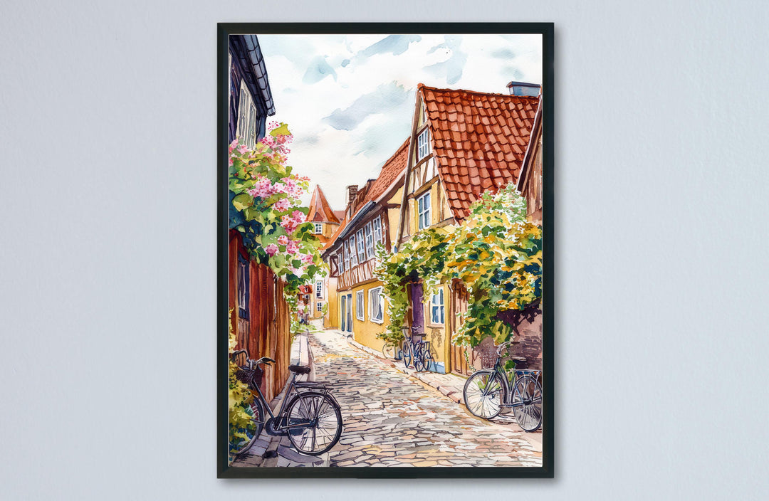 Odense Watercolor Poster Wall Art Odense Wall Hanging Home Décor Odense Gift Art Lovers Denmark Wall Art Odense Travel Poster Gift