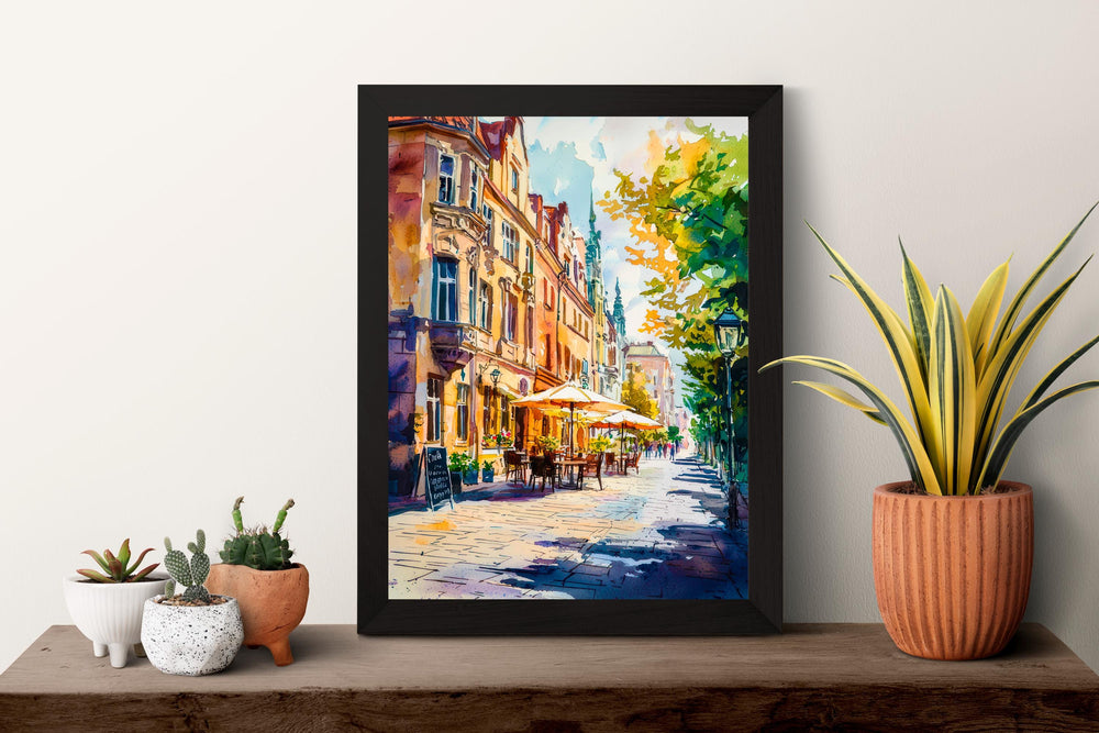 Lodz Watercolor Poster Wall Art Lodz Wall Hanging Home Décor Lodz Gift Art Lovers Poland Wall Art Lodz Travel Poster Gift
