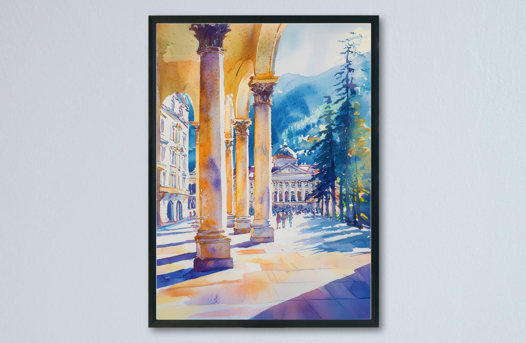 Mariánské Lázně Watercolor Poster Wall Art Mariánské Lázně Wall Hanging Home Décor Mariánské Lázně Gift Art Lovers Czech Republic Wall Art