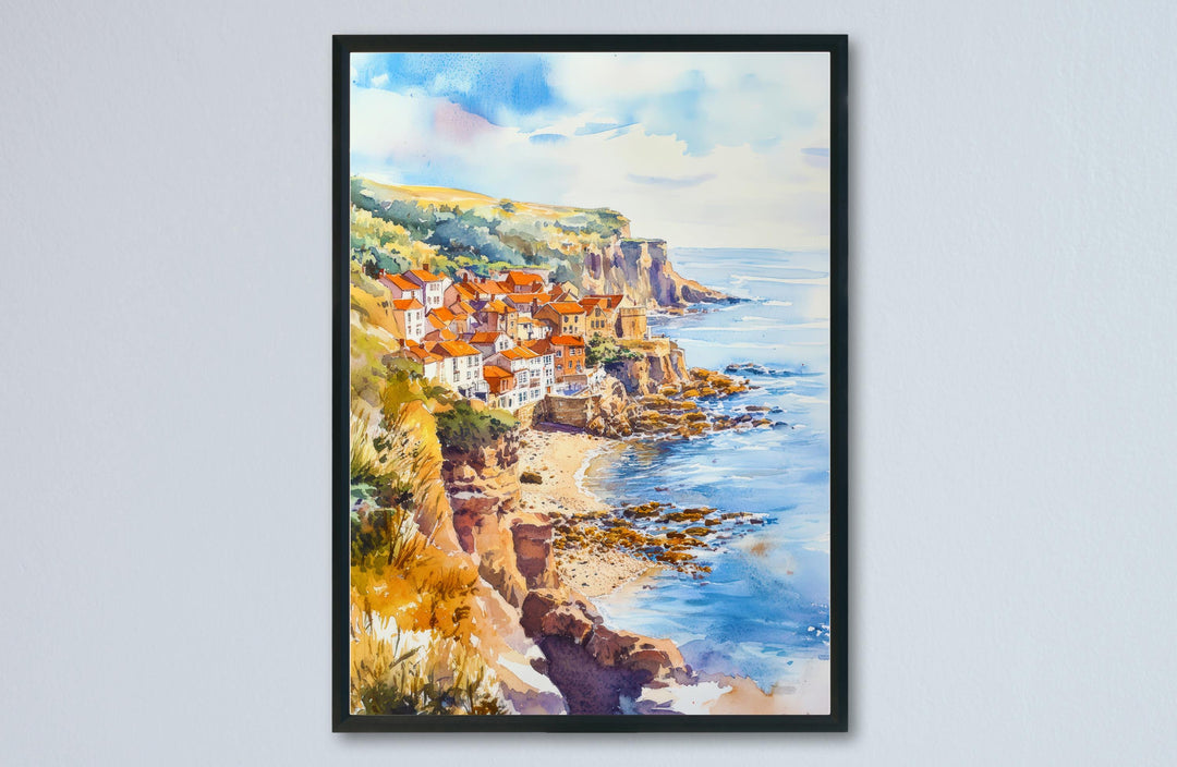 Robin Hood's Bay Watercolor Poster Wall Art Robin Hood's Bay Wall Hanging Home Décor Robin Hood's Bay Gift Art Lovers United Kingdom Art