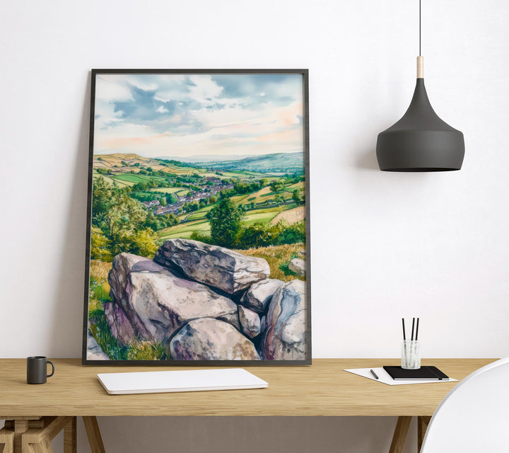 Ilkley Watercolor Poster Wall Art Ilkley Wall Hanging Home Décor Ilkley Gift Art Lovers United Kingdom Wall Art