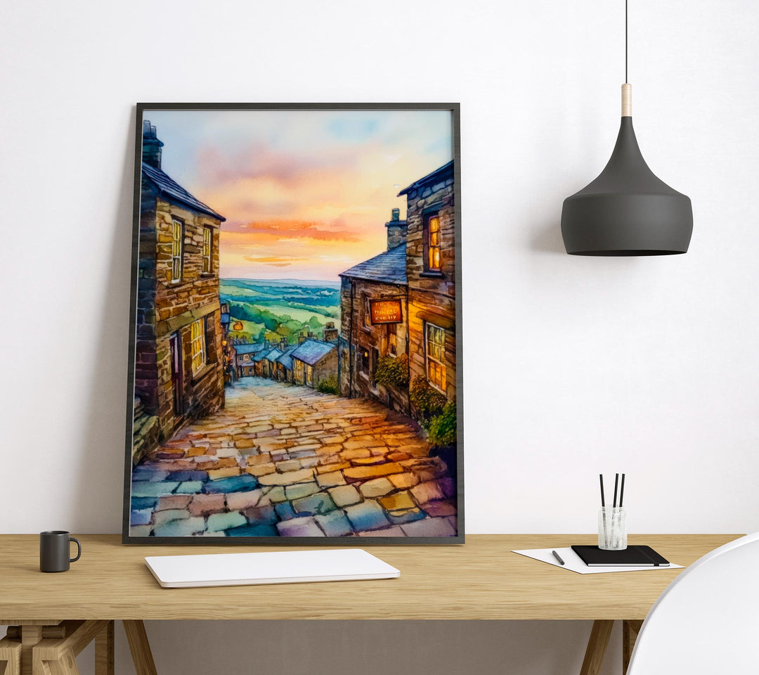 Haworth Watercolor Poster Wall Art Haworth Wall Hanging Home Décor Haworth Gift Art Lovers United Kingdom Wall Art