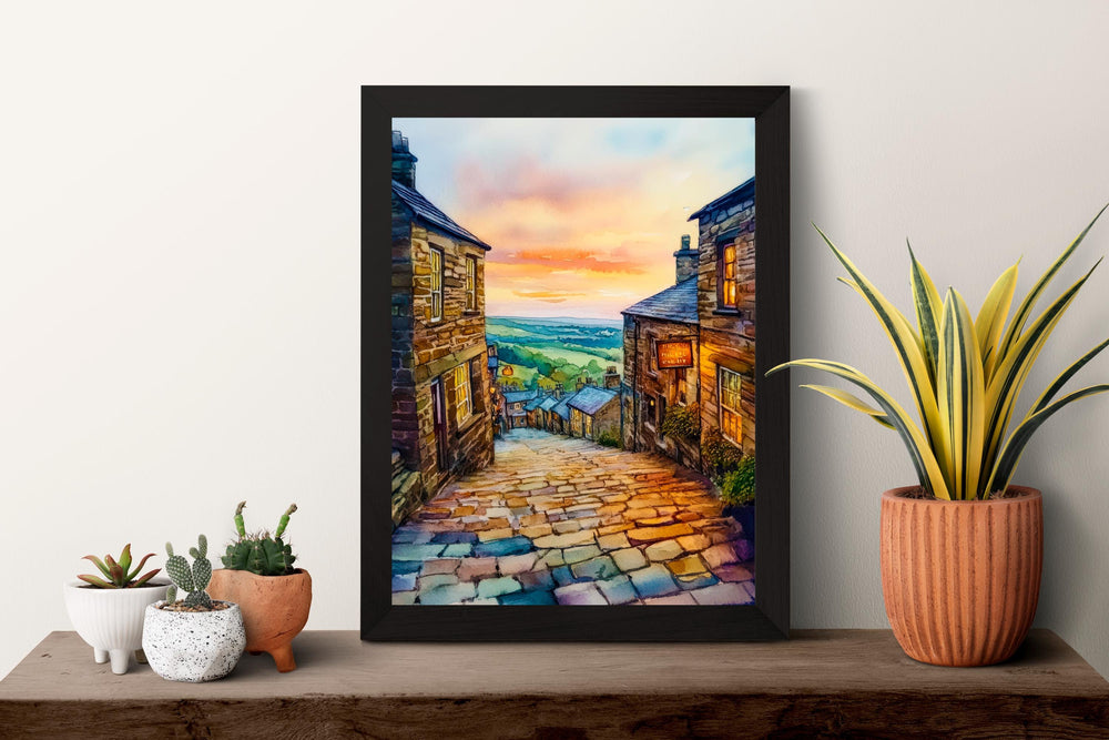Haworth Watercolor Poster Wall Art Haworth Wall Hanging Home Décor Haworth Gift Art Lovers United Kingdom Wall Art