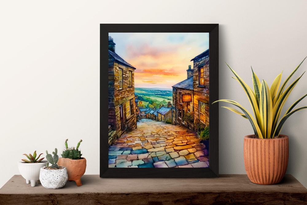 Haworth Watercolor Poster Wall Art Haworth Wall Hanging Home Décor Haworth Gift Art Lovers United Kingdom Wall Art