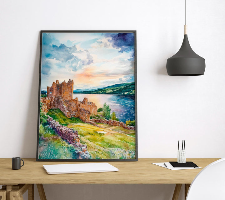 Loch Ness Watercolor Poster Wall Art Loch Ness Wall Hanging Home Décor Loch Ness Gift Art Lovers Scotland Wall Art